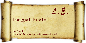Lengyel Ervin névjegykártya