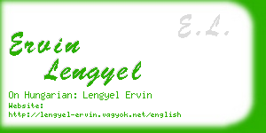 ervin lengyel business card
